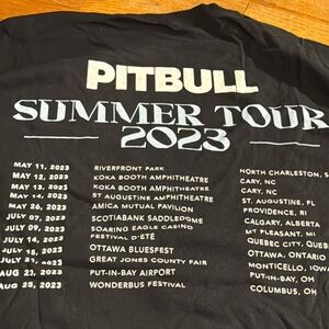 2023 PITBULL Concert Tour T-Shirt SUMMER TOUR Black Short Sleeve XL Timeless